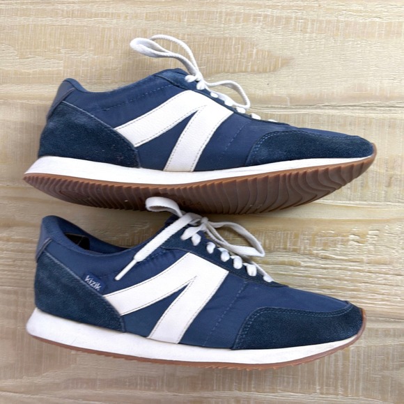 Kizik Madrid Eco Navy White Hands Free Slip On Sneakers Unisex Shoes - Picture 4 of 9